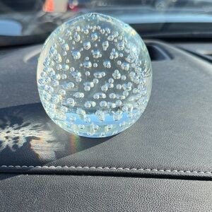 Elegant Clear Glass Bubble Paper Weight